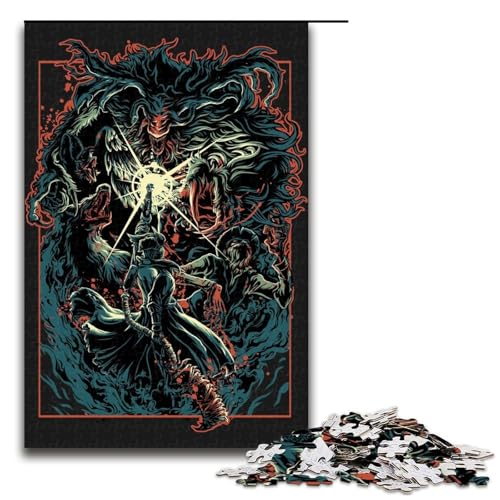 Puzzle für Erwachsene 1000 Teile Blutiges Biest Puzzle Lernspiele für Zuhause DIY Spielzeug tolles Geschenk für Spiele 75 x 50 cm von linghhiming
