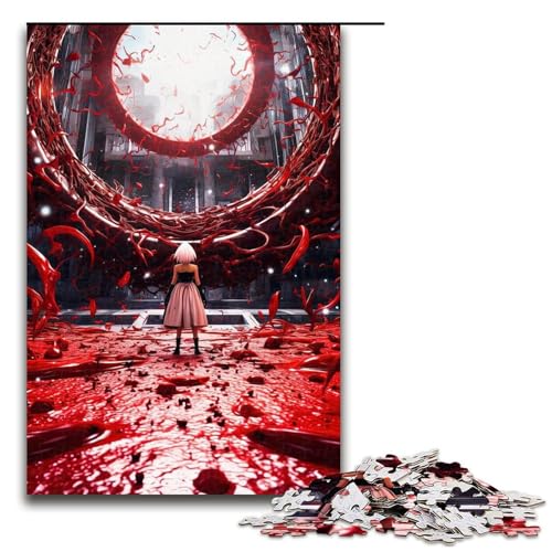 Puzzle für Erwachsene 1000 Teile Blutroter Schatten Puzzle Spiele Spielzeug Geschenk geeignet für die Schreibtischdekoration (75 x 50 cm) von linghhiming