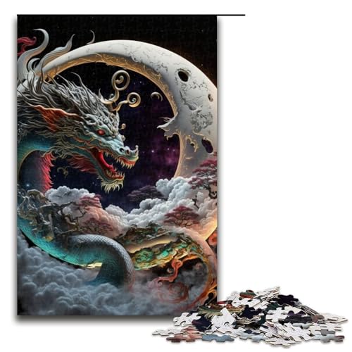 Puzzle für Erwachsene 1000 Teile Brave Dragon Puzzle Lernspiele für Zuhause DIY Spielzeug tolles Geschenk für Spiele 75 x 50 cm von linghhiming