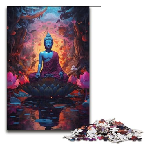 Puzzle für Erwachsene 1000 Teile Bunte Buddha-Statue Puzzlespiel lustiges Spielzeug 1000 Teile (38 x 26 cm) von linghhiming