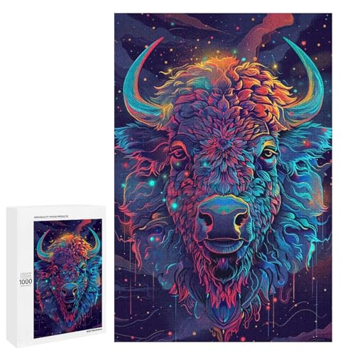 Puzzle für Erwachsene 1000 Teile Bunte Kuh Holzpuzzle 75 x 50 cm Puzzle für Erwachsene 1000 Teile Bunte Kuh Holzpuzzle 75 x 50 cm von linghhiming