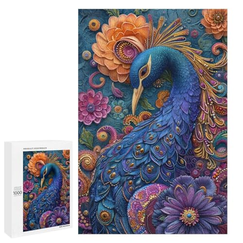 Puzzle für Erwachsene 1000 Teile Bunte Pfauenfamilie Holzpuzzle Lernspiel Herausforderungsspielzeug 75 x 50 cm Puzzle für Erwachsene 1000 Teile Bunte Pfauenfamilie Holzpuzzle Lernspiel Herausforderungsspielzeug 75 x 50 cm von linghhiming