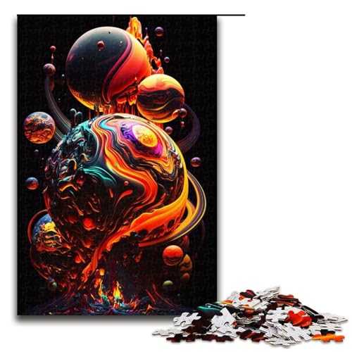 Puzzle für Erwachsene 1000 Teile Bunte Planeten Puzzle Lernspiele für Zuhause DIY Spielzeug tolles Geschenk für Spiele 75 x 50 cm von linghhiming