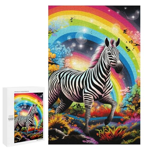 Puzzle für Erwachsene 1000 Teile Bunte Zebras Holzpuzzle 75 x 50 cm Puzzle für Erwachsene 1000 Teile Bunte Zebras Holzpuzzle 75 x 50 cm von linghhiming