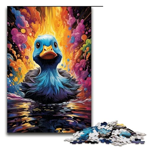 Puzzle für Erwachsene 1000 Teile Bunte süße Ente Holzpuzzle 1000 Teile (75 x 50 cm) von linghhiming
