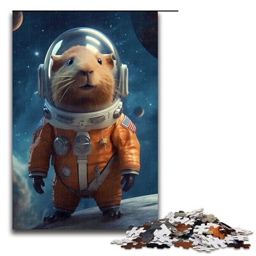 Puzzle für Erwachsene 1000 Teile Capybara Astronaut Puzzle Lernspiele für Zuhause DIY Spielzeug tolles Geschenk für Spiele 75 x 50 cm von linghhiming