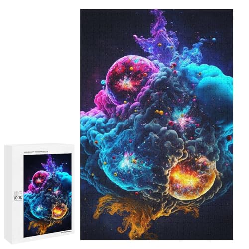 Puzzle für Erwachsene 1000 Teile Cataclysm runde Holzpuzzles (75 x 50 cm) von linghhiming