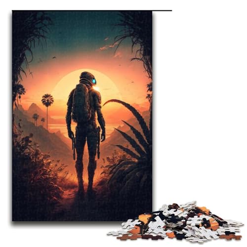 Puzzle für Erwachsene 1000 Teile Cosmic Adventurer Family Holzpuzzle Lernspiel Herausforderungsspielzeug 75 x 50 cm von linghhiming