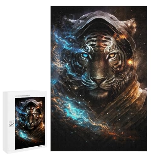 Puzzle für Erwachsene 1000 Teile Der Kosmos Tiger Holzpuzzle Lernspiel Herausforderungsspielzeug (75 x 50 cm) von linghhiming