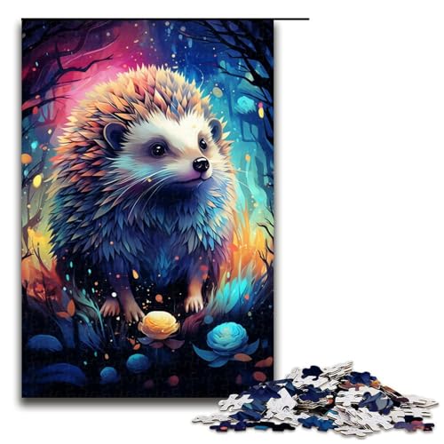 Puzzle für Erwachsene 1000 Teile Die farbenfrohe Psychedelia der Sternennacht Igel Puzzle Spiele Spielzeug Geschenk Geeignet für die Schreibtischdekoration 75x50cm von linghhiming