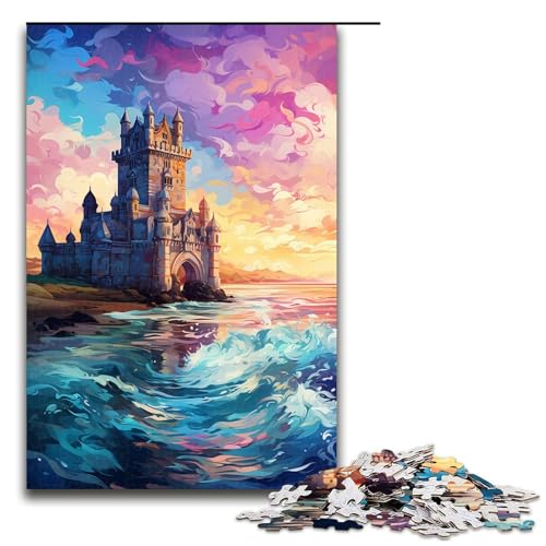Puzzle für Erwachsene 1000 Teile Die farbenfrohe Psychedelia des Belem Turms Puzzlespiel Spielzeug Lustig 75x50cm von linghhiming