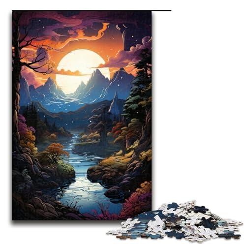 Puzzle für Erwachsene 1000 Teile Die farbenfrohe Psychedelia des Vierwaldstättersees Lernspiele für Zuhause DIY Spielzeug tolles Geschenk für Spiele 75 x 50 cm von linghhiming