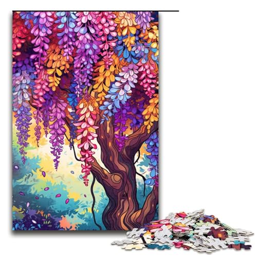 Puzzle für Erwachsene 1000 Teile Die farbenfrohe Psychedelia of Wisteria Puzzle Spiele Spielzeug Geschenk Geeignet für die Schreibtischdekoration 75x50cm von linghhiming