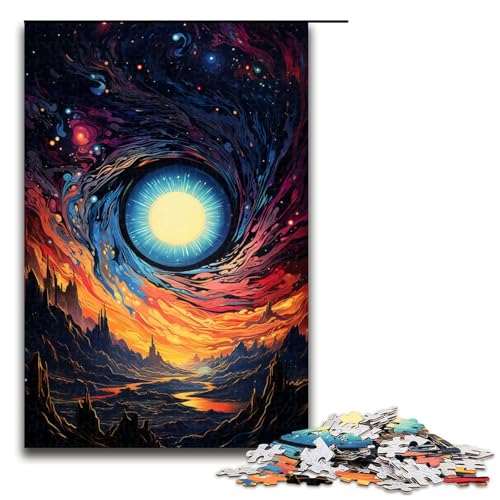 Puzzle für Erwachsene 1000 Teile Die farbenfrohe Psychedelia von Black Hole Dawn Heimdekoration Puzzlespielzeug Geschenk für die ganze Familie 75 x 50 cm von linghhiming