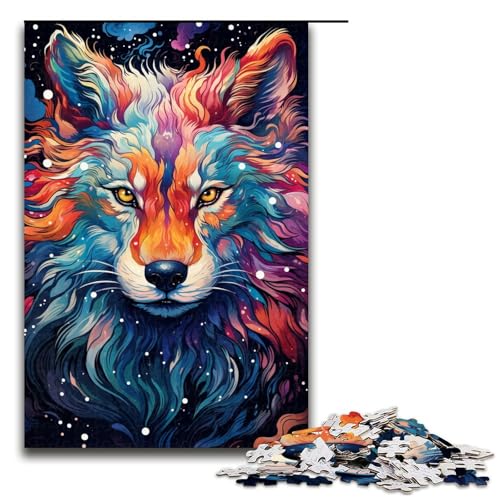 Puzzle für Erwachsene 1000 Teile Die farbenfrohe Psychedelia von Star Wolf Puzzle Lernspiele für Zuhause DIY Spielzeug tolles Geschenk für Spiele 75 x 50 cm von linghhiming