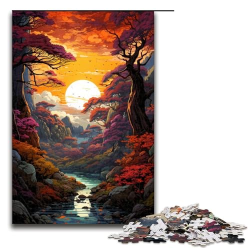 Puzzle für Erwachsene 1000 Teile Die farbenfrohe psychedelische Schönheit des Nara Parks Puzzlespiel lustiges Spielzeug 75 x 50 cm von linghhiming