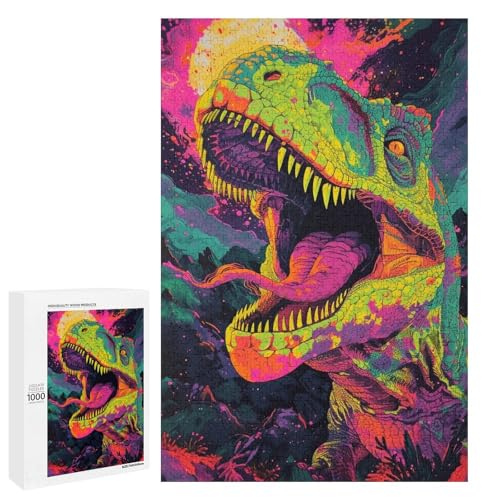 Puzzle für Erwachsene 1000 Teile Dinosaurier Holzpuzzle 75 x 50 cm von linghhiming