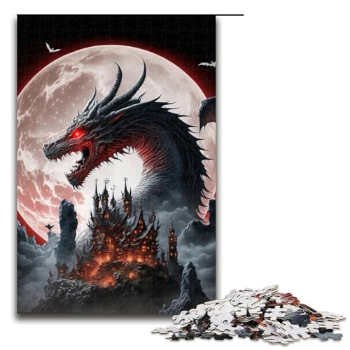 Puzzle für Erwachsene 1000 Teile Drachen Heimdekoration Puzzle Spielzeug Geschenk für die ganze Familie (75 x 50 cm) von linghhiming