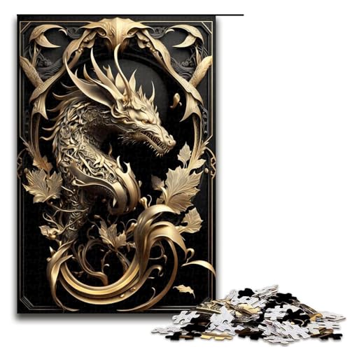 Puzzle für Erwachsene 1000 Teile Drachenkönig Art Deco Puzzle Lernspiele für Zuhause DIY Spielzeug tolles Geschenk für Spiele 75 x 50 cm von linghhiming