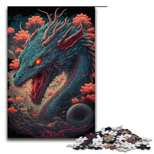 Puzzle für Erwachsene 1000 Teile Drachentier Holzpuzzle 75 x 50 cm von linghhiming