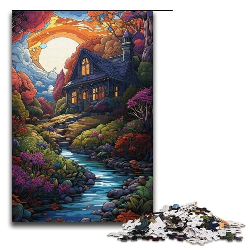 Puzzle für Erwachsene 1000 Teile Dschungelhütte Puzzle Spiele Spielzeug Geschenk geeignet für die Schreibtischdekoration 1000 Teile (38 x 26 cm) von linghhiming