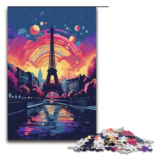 Puzzle für Erwachsene 1000 Teile Eiffelturm-Puzzle Spiele Spielzeug Geschenk geeignet als Schreibtischdekoration 1000 Teile (38 x 26 cm) von linghhiming
