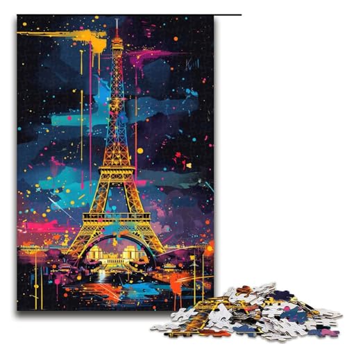 Puzzle für Erwachsene 1000 Teile Eiffelturm-Puzzle Spielspielzeug lustig 1000 Teile (75 x 50 cm) von linghhiming