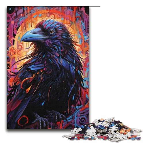 Puzzle für Erwachsene 1000 Teile Eine Bunte Krähe Papierpuzzle für Kinder Lernspiel 1000 Teile (38 x 26 cm) von linghhiming