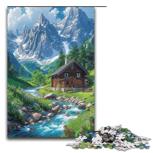 Puzzle für Erwachsene 1000 Teile Eine Stadt unter den schneebedeckten Bergen Puzzle für Erwachsene Papierpuzzle Familienspiele Weihnachts und Geburtstagsgeschenke 1000 Teile (38 x 26 cm) von linghhiming