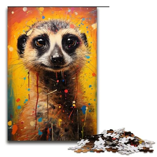 Puzzle für Erwachsene 1000 Teile Erdmännchen buntes Familien Holzpuzzle Lernspiel Herausforderungsspielzeug 1000 Teile (75 x 50 cm) von linghhiming