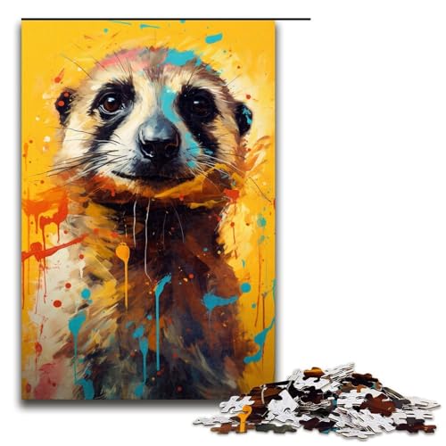 Puzzle für Erwachsene 1000 Teile Erdmännchen buntes Muster zum Zusammenbauen hilft dem Gehirn süchtig machendes Spielzeug zur Förderung der Geduld 1000 Teile (75 x 50 cm) von linghhiming