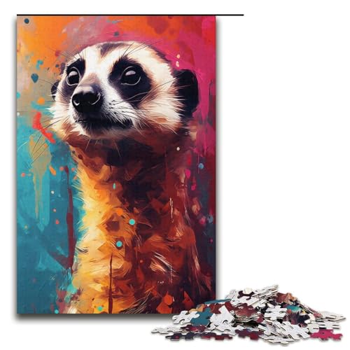 Puzzle für Erwachsene 1000 Teile Erdmännchen buntes Puzzle Lernspiele für Zuhause DIY Spielzeug tolles Geschenk für Spiele 1000 Teile (38 x 26 cm) von linghhiming
