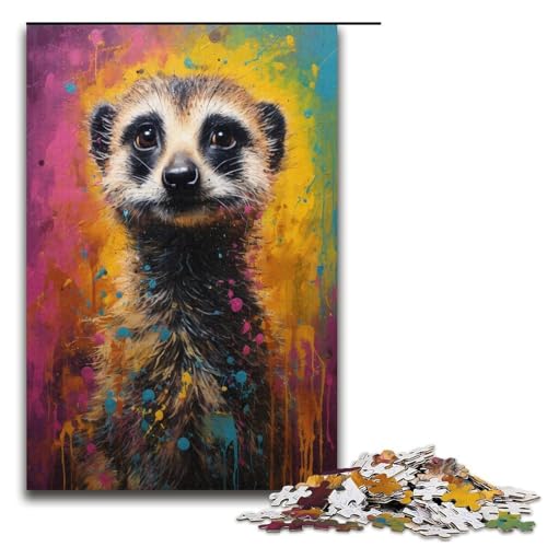 Puzzle für Erwachsene 1000 Teile Erdmännchen buntes Puzzle Lernspiele für Zuhause DIY Spielzeug tolles Geschenk für Spiele 1000 Teile (38 x 26 cm) von linghhiming