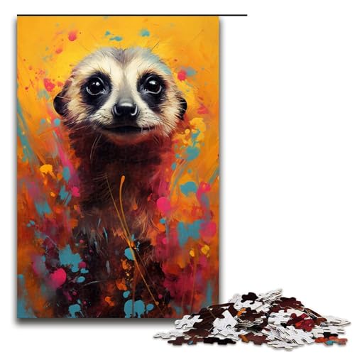 Puzzle für Erwachsene 1000 Teile Erdmännchen buntes Puzzle jedes Teil ist einzigartig anspruchsvolles unterhaltsames Familienspiel 1000 Teile (75 x 50 cm) von linghhiming