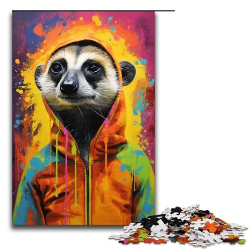 Puzzle für Erwachsene 1000 Teile Erdmännchen farbenfrohes Heimdekorations Puzzle Spielzeug Geschenk für die ganze Familie 1000 Teile (75 x 50 cm) von linghhiming