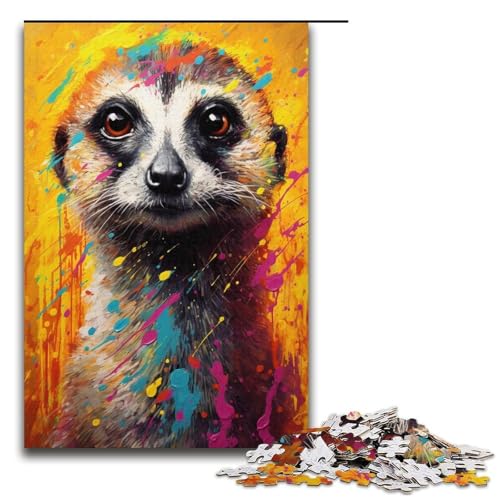 Puzzle für Erwachsene 1000 Teile Erdmännchen farbenfrohes Heimdekorations Puzzle Spielzeug als Geschenk für die ganze Familie 1000 Teile (38 x 26 cm) von linghhiming