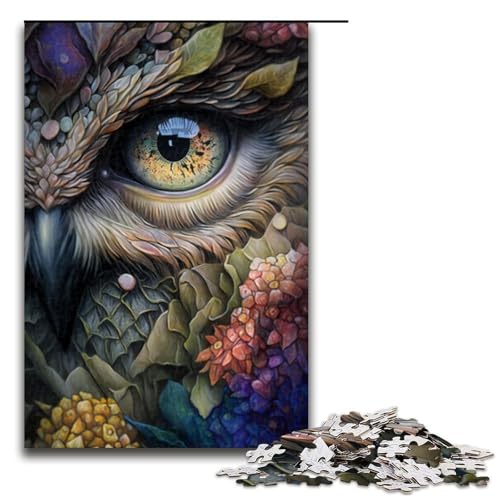 Puzzle für Erwachsene 1000 Teile Eulengesichts-Puzzle Holzpuzzle Lernspiel Herausforderungsspielzeug 1000 Teile (75 x 50 cm) von linghhiming