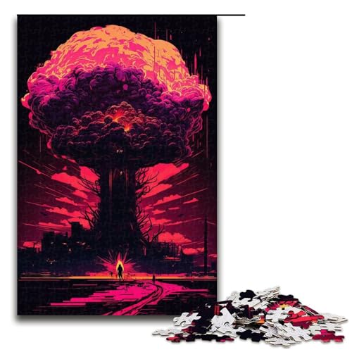 Puzzle für Erwachsene 1000 Teile Explodierendes Holzpuzzle für Kinder Lernspiel 75 x 50 cm von linghhiming