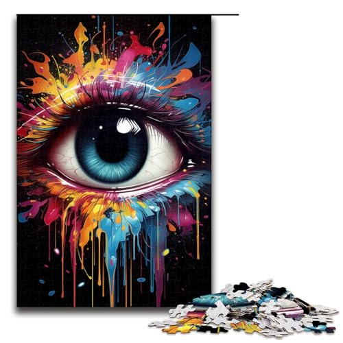Puzzle für Erwachsene 1000 Teile Farb Fantasie Augen Puzzle Lernspiele für Zuhause DIY Spielzeug tolles Geschenk für Spiele 75 x 50 cm von linghhiming