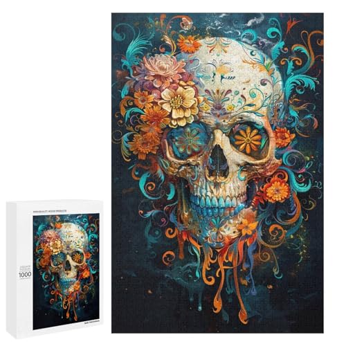 Puzzle für Erwachsene 1000 Teile Farbiger Totenkopf Holzpuzzle für Kinder Lernspiel 75 x 50 cm Puzzle für Erwachsene 1000 Teile Farbiger Totenkopf Holzpuzzle für Kinder Lernspiel 75 x 50 cm von linghhiming