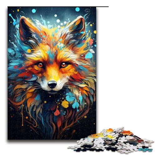 Puzzle für Erwachsene 1000 Teile Farbmalerei Fuchs Puzzle Lernspiele für Zuhause DIY Spielzeug tolles Geschenk für Spiele 75 x 50 cm Puzzle für Erwachsene 1000 Teile Farbmalerei Fuchs Puzzle Lernspiele für Zuhause DIY Spielzeug tolles Geschenk für Spiele 75 x 50 cm von linghhiming