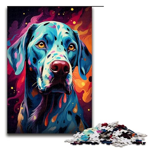 Puzzle für Erwachsene 1000 Teile Farbmalerei Hund Heimdekoration Puzzle Spielzeug Geschenk für die ganze Familie 75 x 50 cm von linghhiming