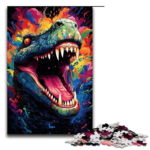 Puzzle für Erwachsene 1000 Teile Farbmalerei Krokodil Puzzle Lernspiele für Zuhause DIY Spielzeug tolles Geschenk für Spiele 75 x 50 cm Puzzle für Erwachsene 1000 Teile Farbmalerei Krokodil Puzzle Lernspiele für Zuhause DIY Spielzeug tolles Geschenk für Spiele 75 x 50 cm von linghhiming