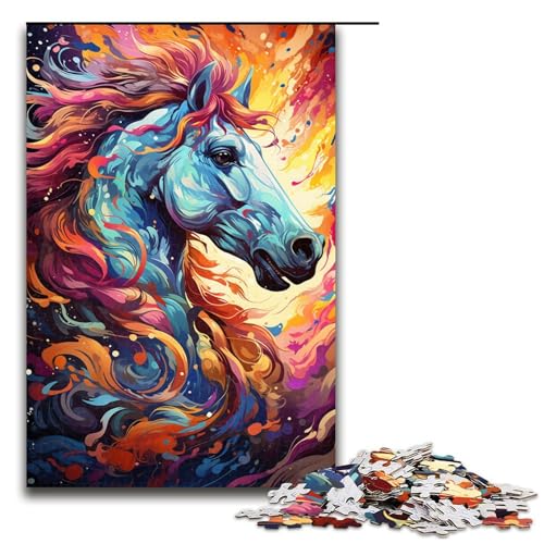 Puzzle für Erwachsene 1000 Teile Farbmalerei Pferd Holzpuzzle für Kinder Lernspiel 75 x 50 cm Puzzle für Erwachsene 1000 Teile Farbmalerei Pferd Holzpuzzle für Kinder Lernspiel 75 x 50 cm von linghhiming