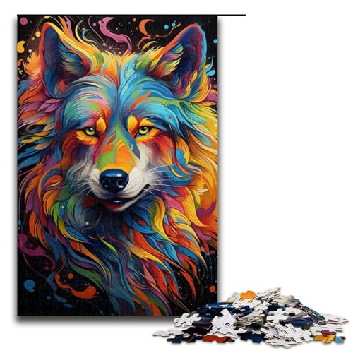 Puzzle für Erwachsene 1000 Teile Farbmalerei Wolfspuzzle Holzpuzzle Lernspiel Herausforderungsspielzeug 75 x 50 cm Puzzle für Erwachsene 1000 Teile Farbmalerei Wolfspuzzle Holzpuzzle Lernspiel Herausforderungsspielzeug 75 x 50 cm von linghhiming
