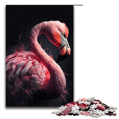 Puzzle für Erwachsene 1000 Teile Flamingo lustiges Puzzle Lernspiele für Zuhause DIY Spielzeug tolles Geschenk für Spiele 75 x 50 cm von linghhiming