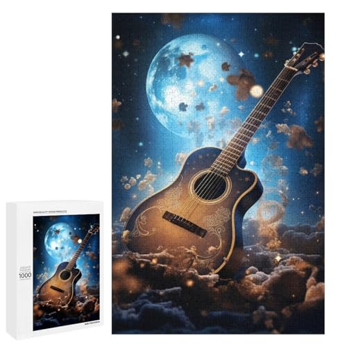 Puzzle für Erwachsene 1000 Teile Galaxie Gitarre Holzpuzzle für Kinder Lernspiel (75 x 50 cm) von linghhiming