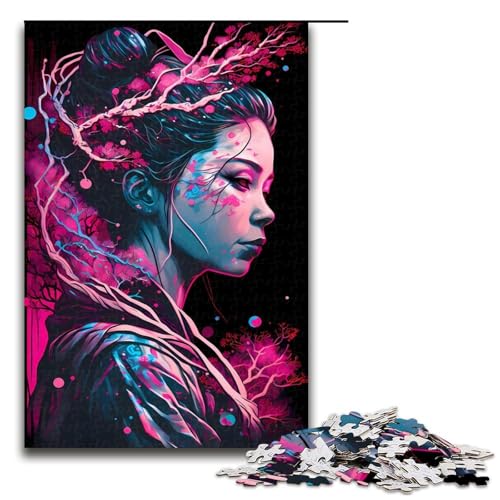 Puzzle für Erwachsene 1000 Teile Geisha Neon Kirschblüte Puzzle Spiele Spielzeug Geschenk geeignet für die Schreibtischdekoration 75 x 50 cm Puzzle für Erwachsene 1000 Teile Geisha Neon Kirschblüte Puzzle Spiele Spielzeug Geschenk geeignet für die Schreibtischdekoration 75 x 50 cm von linghhiming