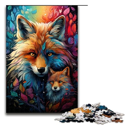 Puzzle für Erwachsene 1000 Teile Gemälde Farbe Fuchs Geburtstagsgeschenk Geschenke für Teenager ab 14 Jahren 1000 Teile (75 x 50 cm) von linghhiming