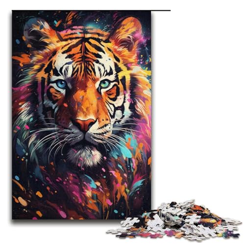 Puzzle für Erwachsene 1000 Teile Gemälde Farbtiger Puzzle Lernspiele für Zuhause DIY Spielzeug tolles Geschenk für Spiele 1000 Teile (38 x 26 cm) von linghhiming